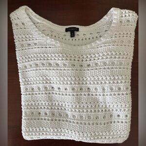 Talbots Ladies White Knitted/Crocheted Sweater - Size M